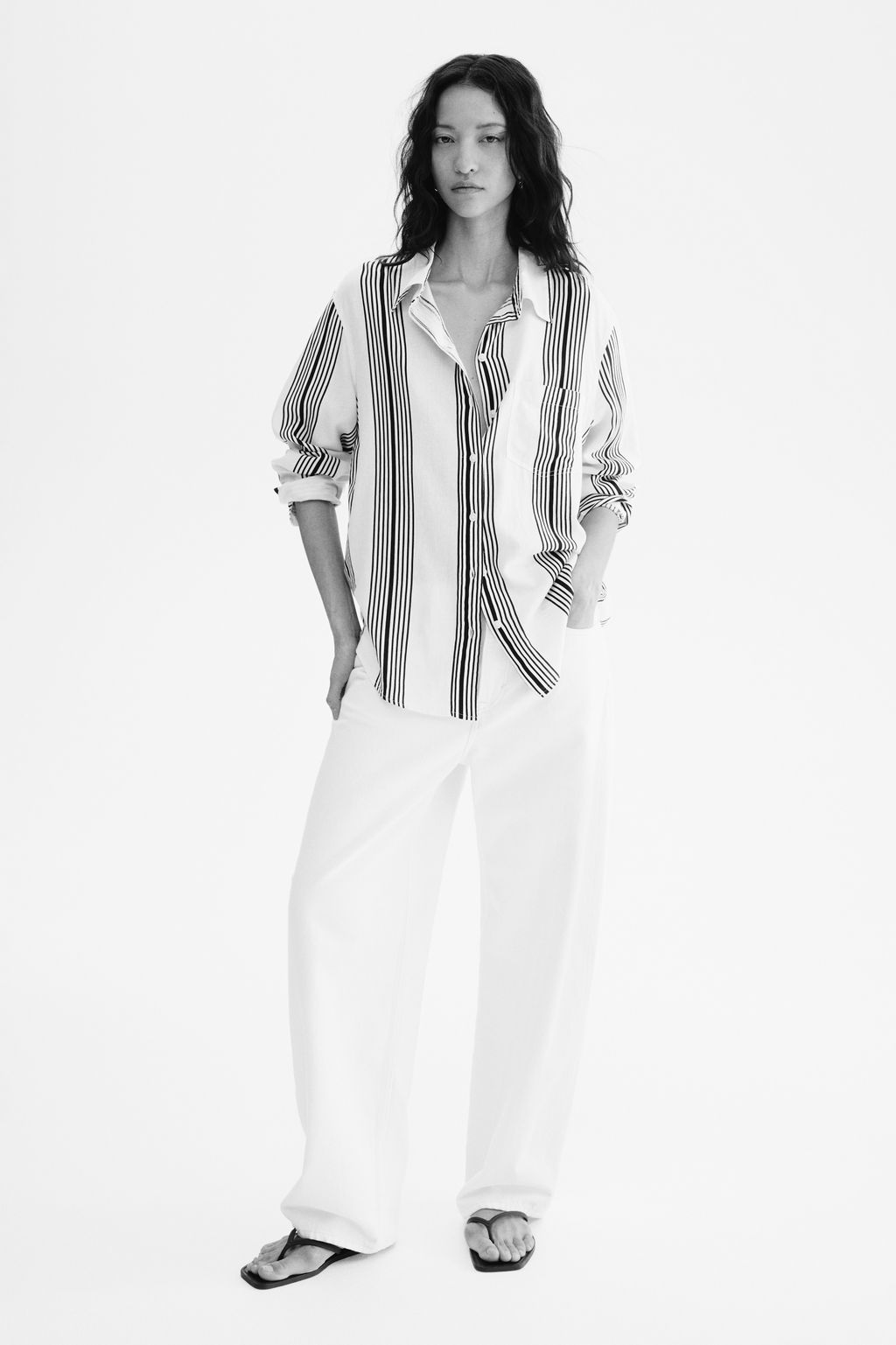 Camisa en mezcla de lino - H&m фото 2
