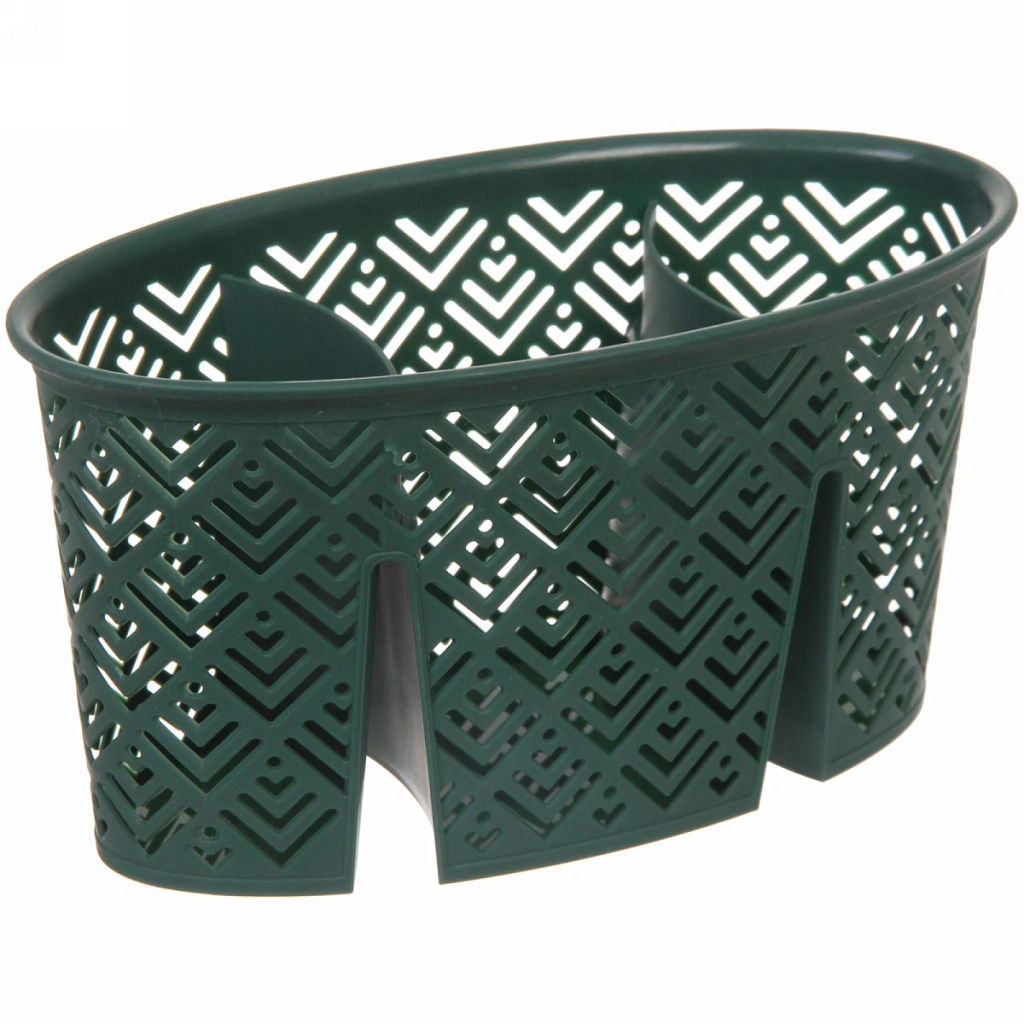 Цена за 6 шт. Подставка для столовых приборов пластиковая "Ромбы" 19*9*10см 3секции