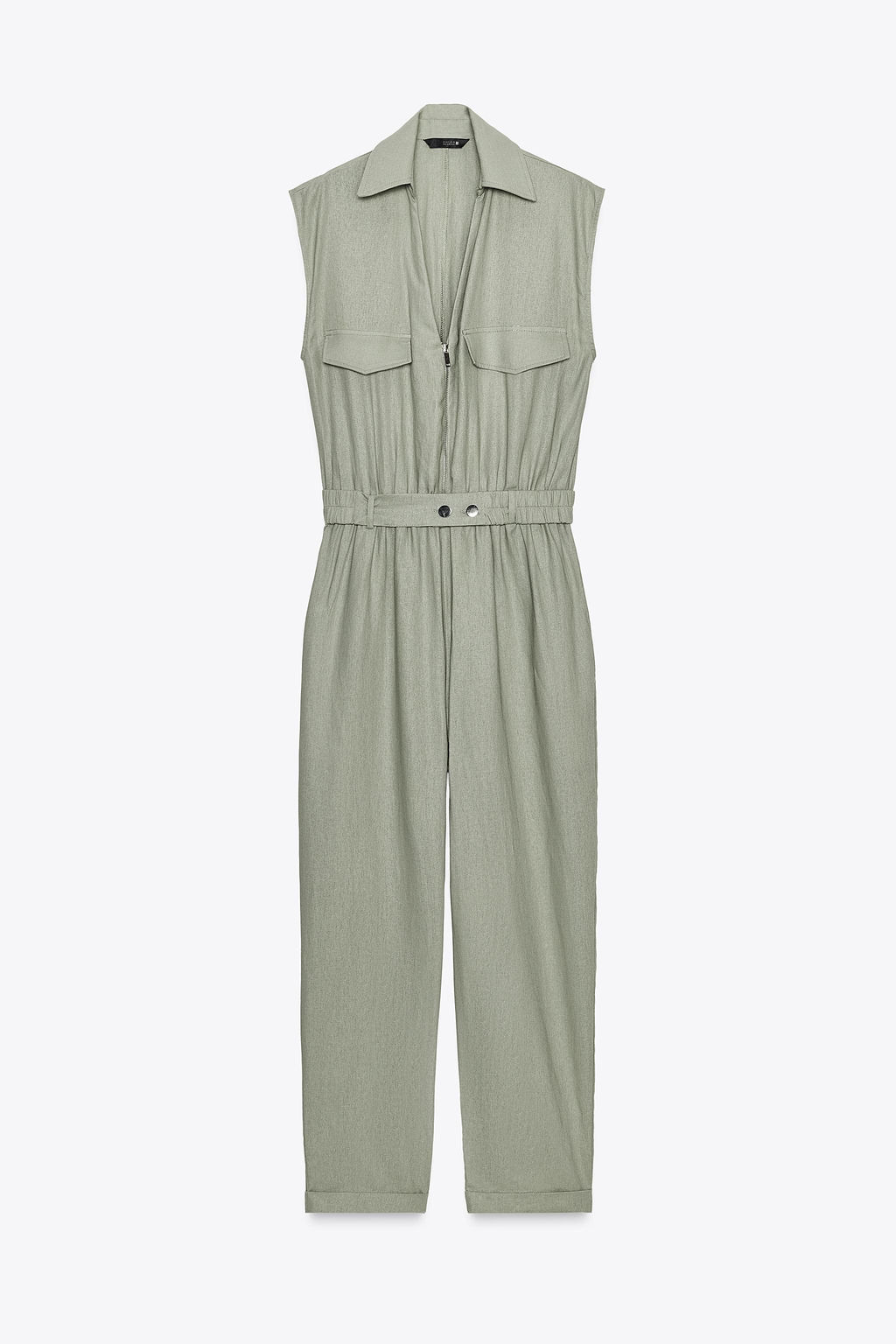 LINEN BLEND BELTED JUMPSUIT - Zara фото 12