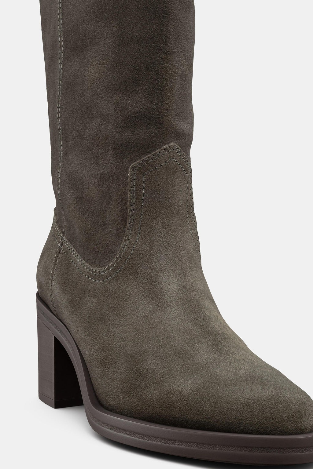 SPLIT SUEDE HEELED KNEE-HIGH BOOTS - Zara фото 2