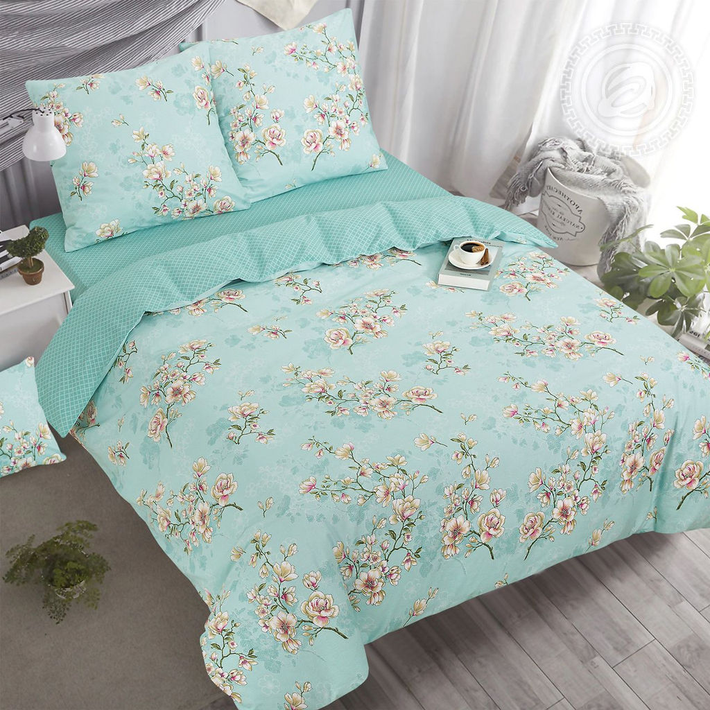 Постельное белье Миндаль (поплин DE LUXE) 1,5 сп./Пододеяльник: 1 шт. - 215*145; Простыня: 1 шт. - 215*150; Наволочка: 2 шт. - 70*70; DE LUXE