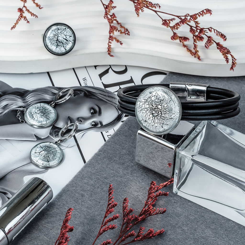 Серьги из муранского стекла METALLICA LS3553