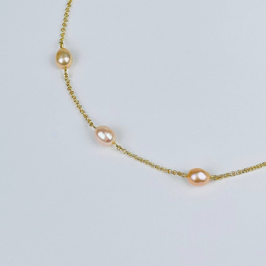 Колье на цепочке с Жемчугом 39 см +