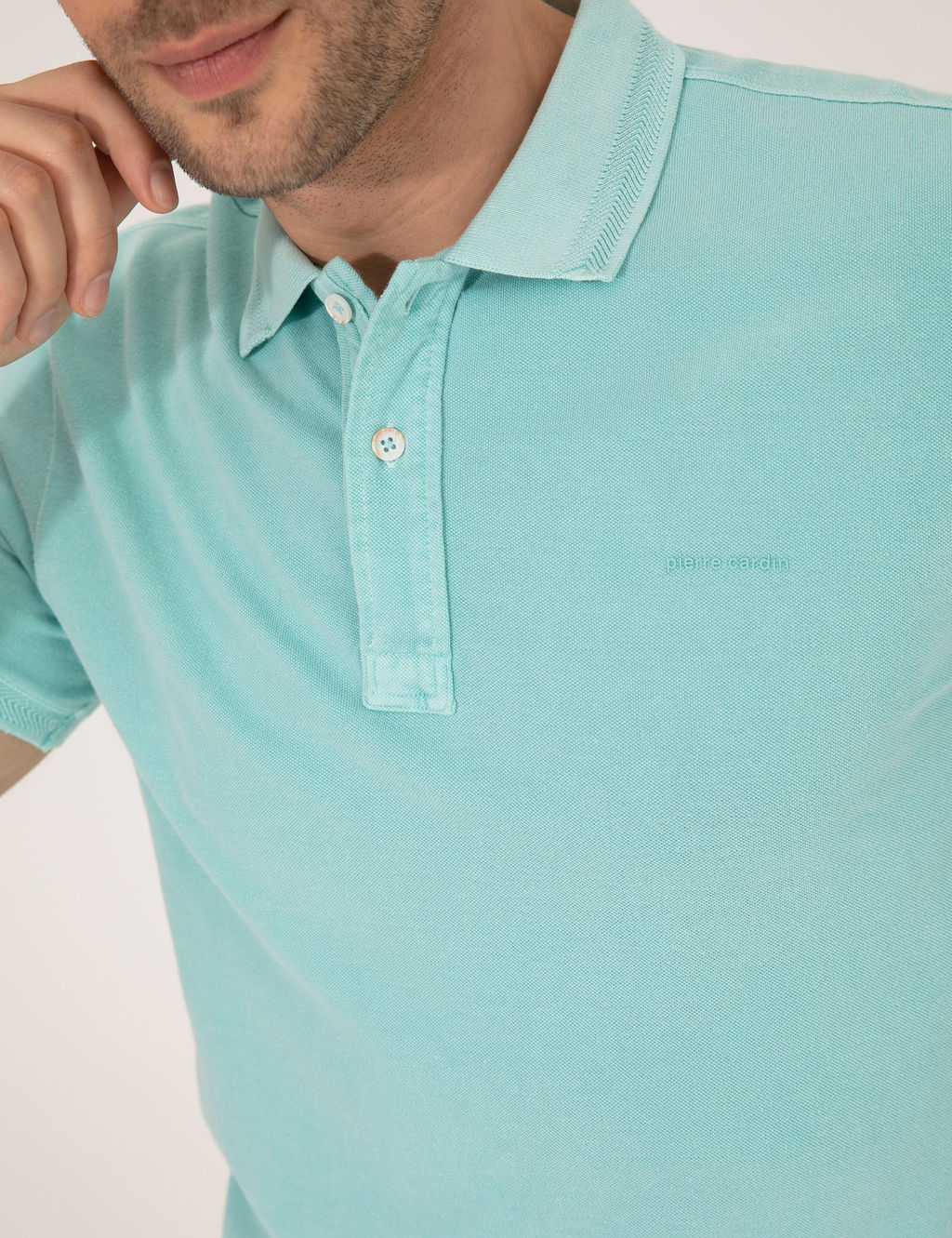 Mavi Slim Fit Dokulu Polo Yaka Ti__rt - Pierre cardin фото 7