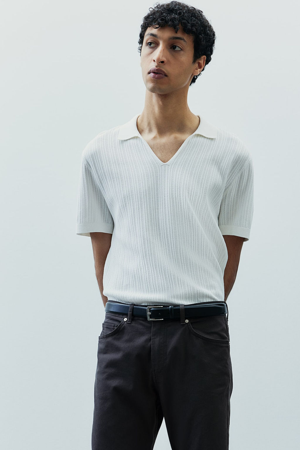 Pantalon en sarga de algodon Slim Fit - H&m фото 4