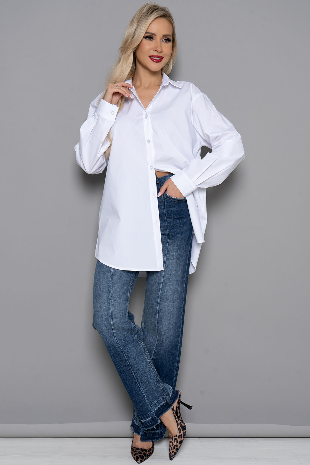 Рубашка (белый) Б11-133 - Николь фото 5