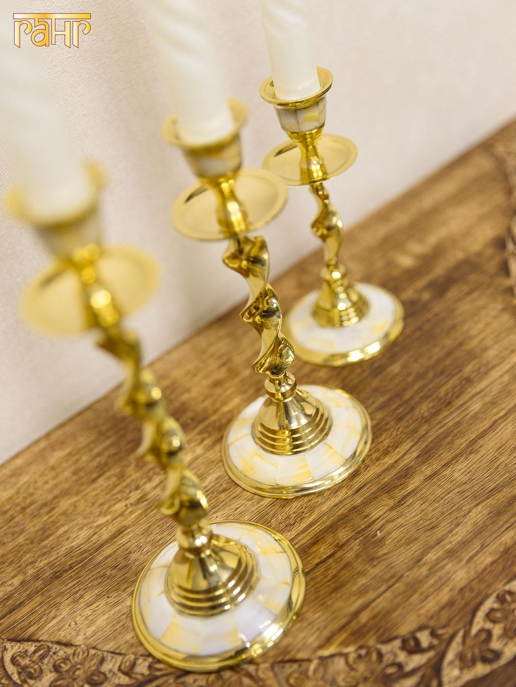 Подсвечник набор из 3-х на 1 свечу с перламутром № П5212/3 - Ганг фото 3
