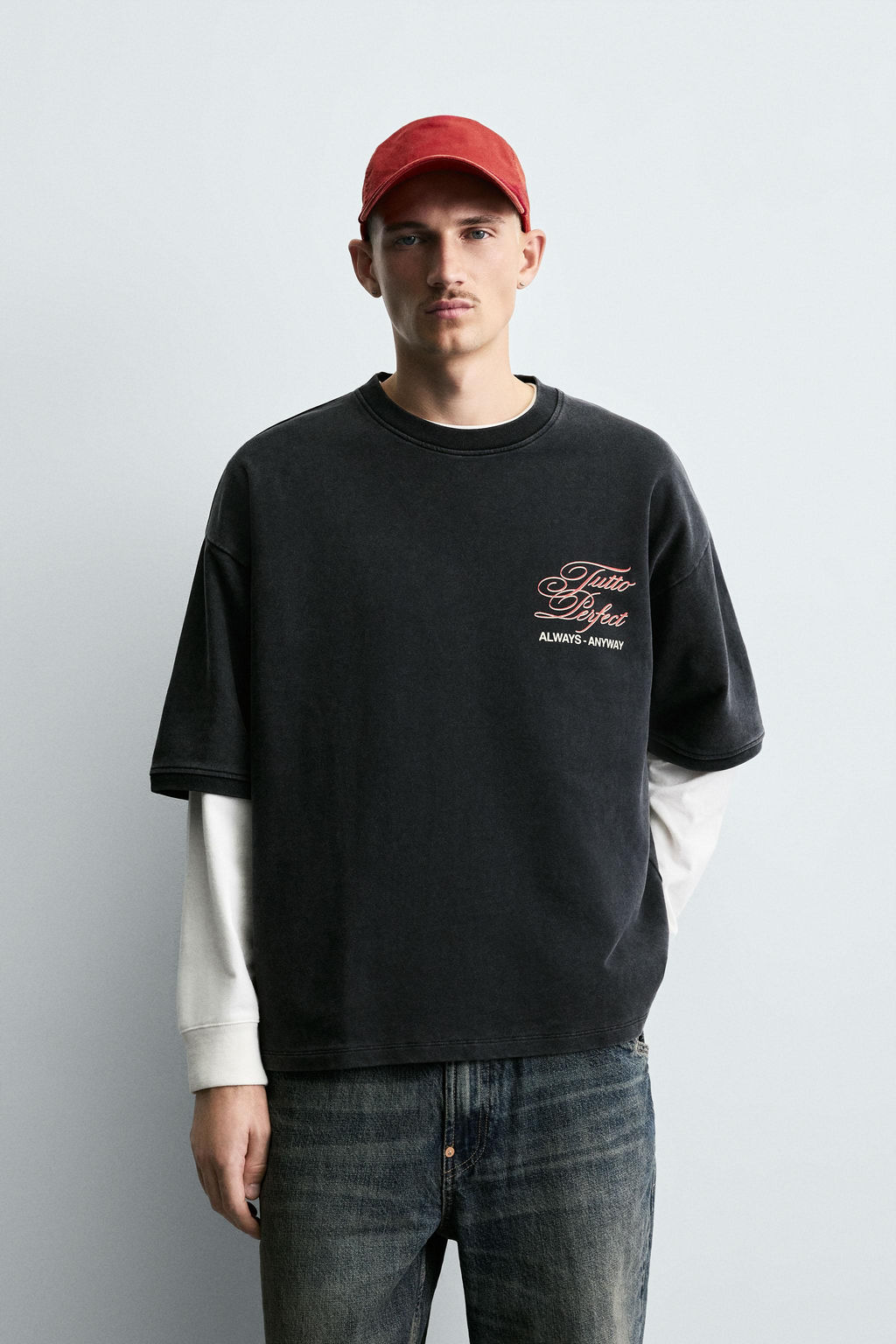 WASHED PRINTED SLOGAN SWEATSHIRT - Zara фото 2