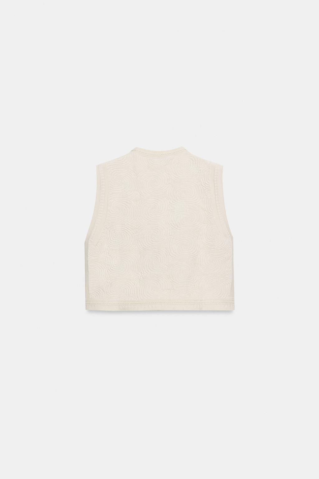 TEXTURED KNIT WAISTCOAT TOP - Zara фото 8