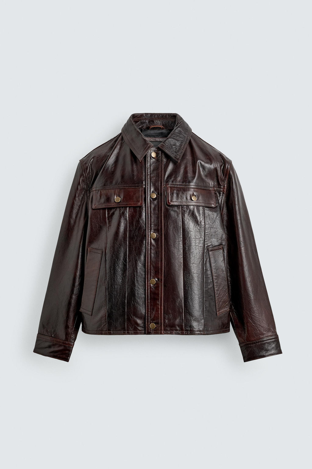 WASHED LEATHER JACKET - Zara фото 13