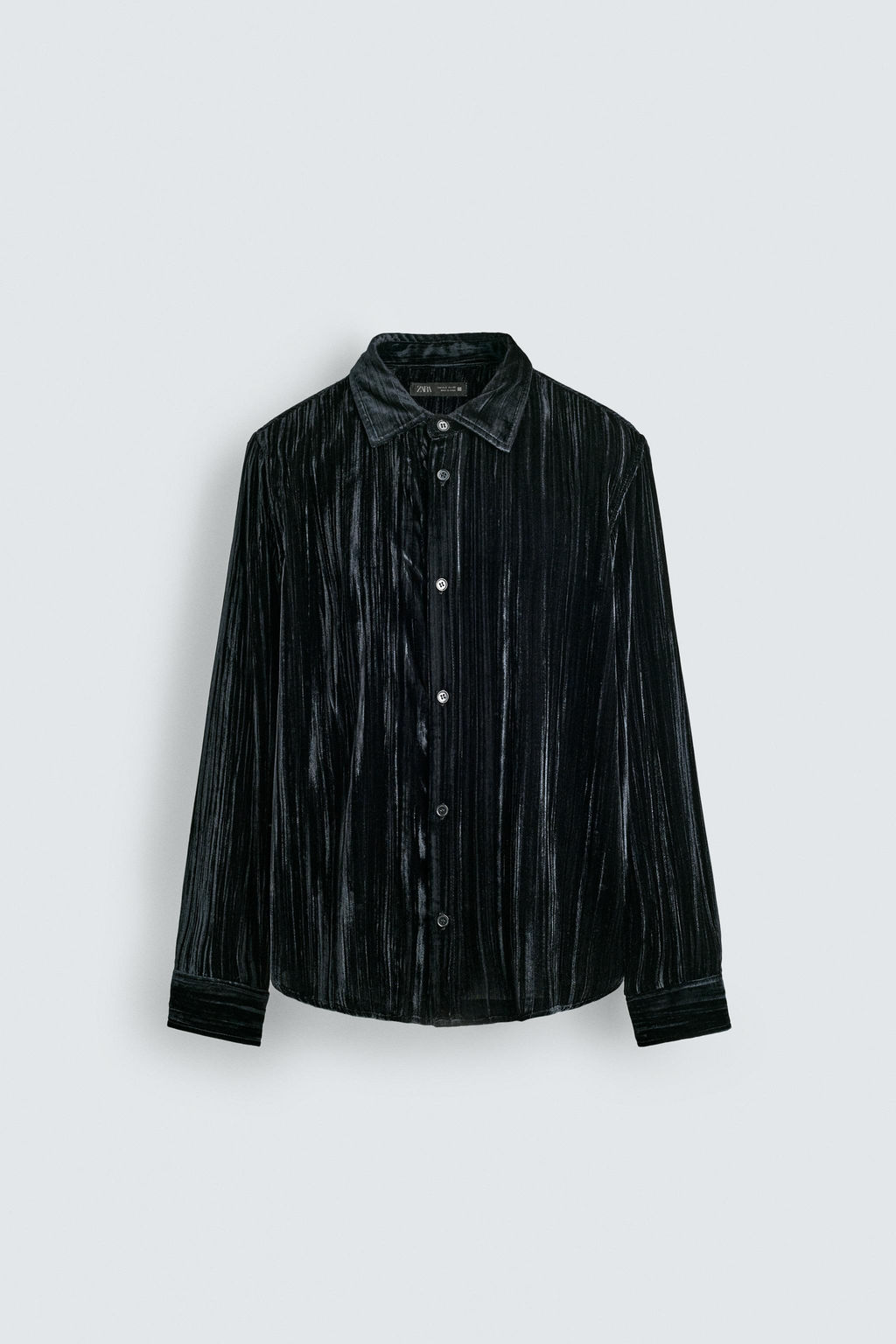 PLEATED VELVET OVERSHIRT