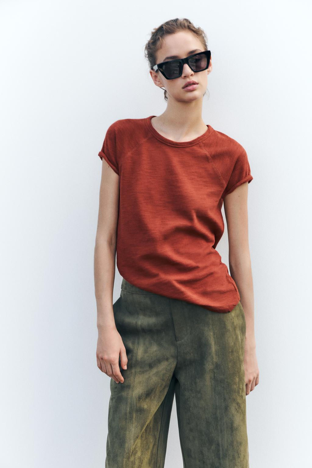 SLUB KNIT COTTON T-SHIRT - Zara фото 7