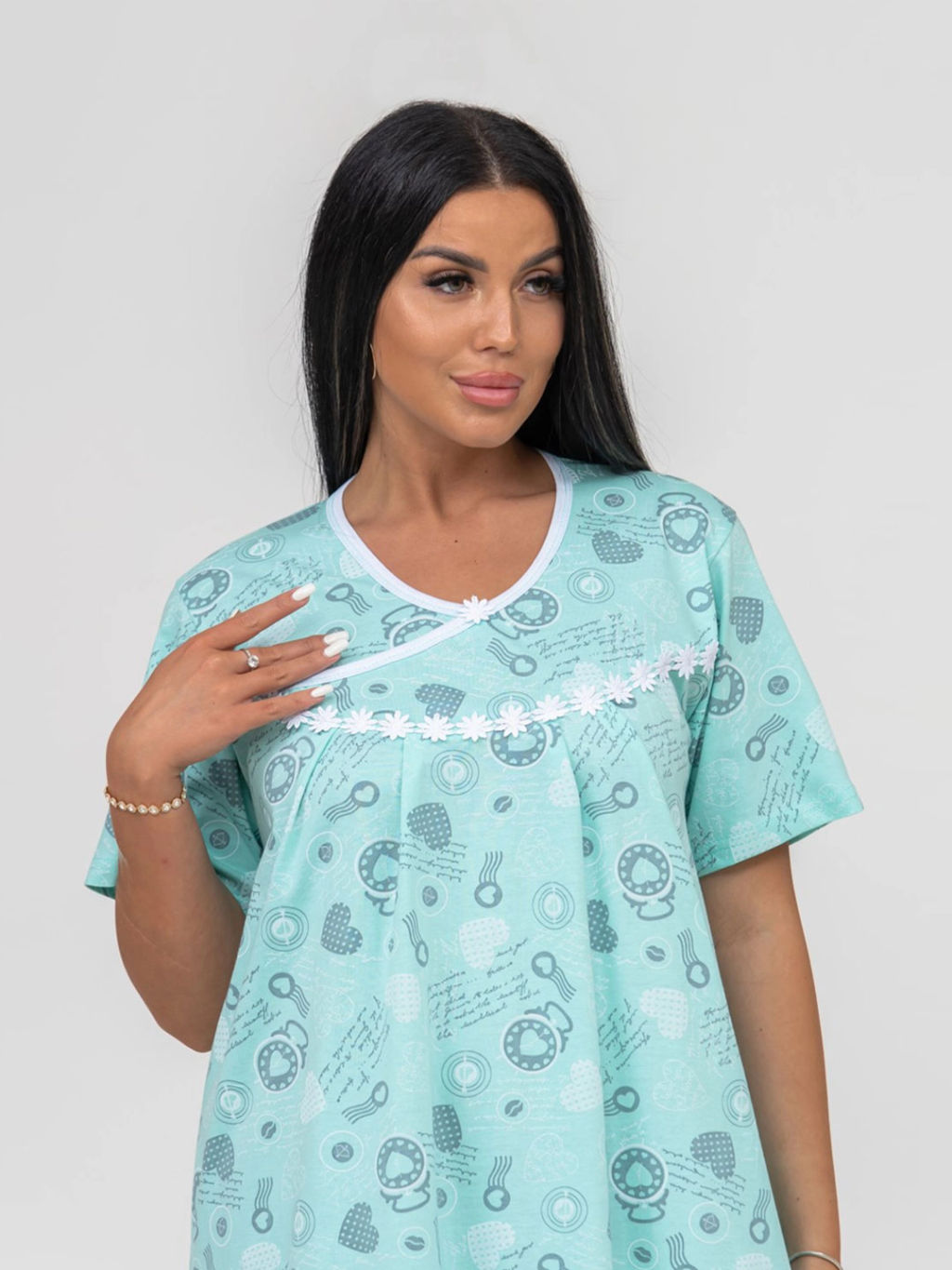 Ночная сорочка женская, цвет бирюзовый