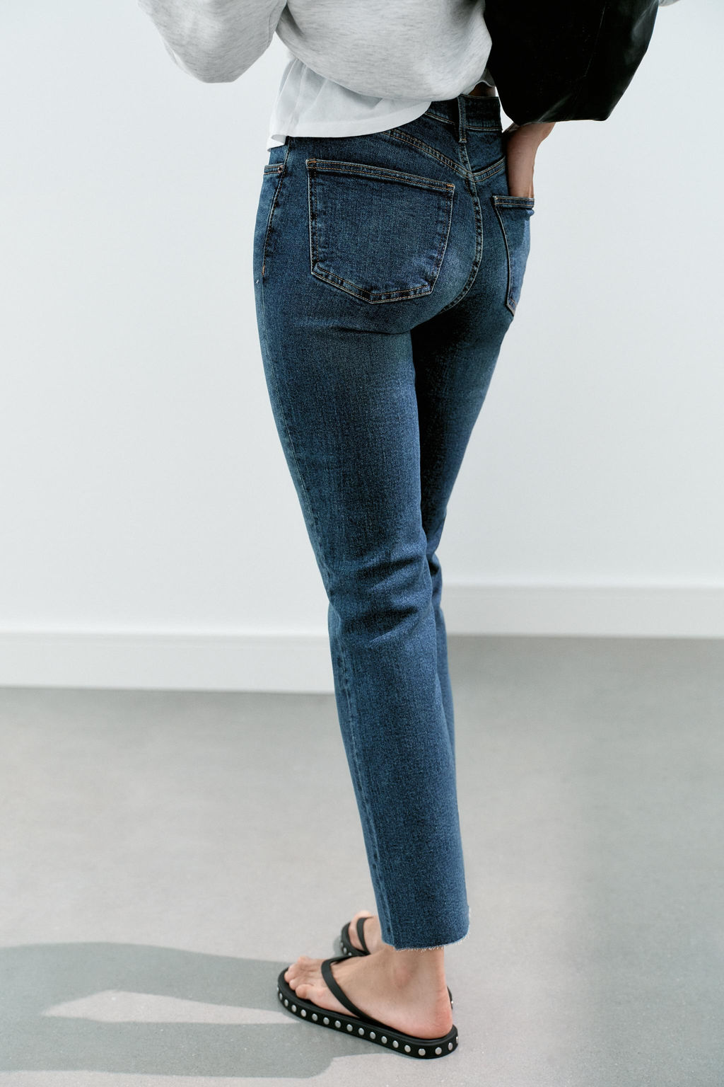JEANS TRF CROPPED FLARE TIRO ALTO / Azul - Zara фото 6