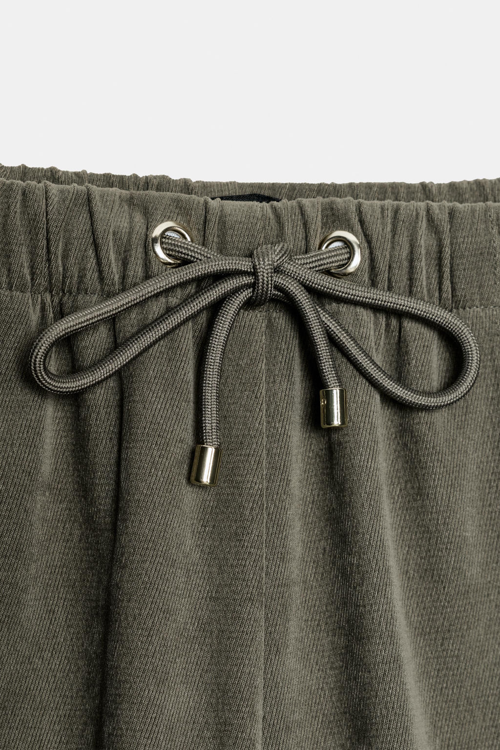 PANTAL?N ANCHO CINTURA EL?STICA / Khaki - Zara фото 7