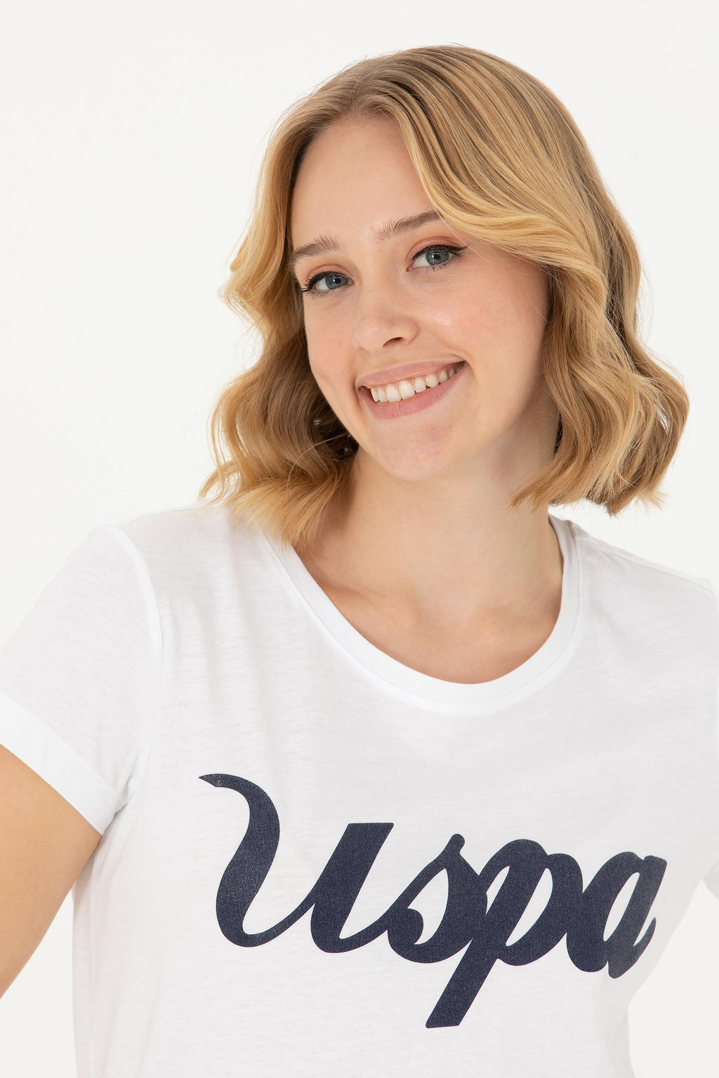 Kad_n Beyaz Bisiklet Yaka Ti__rt - U.s. polo assn фото 2