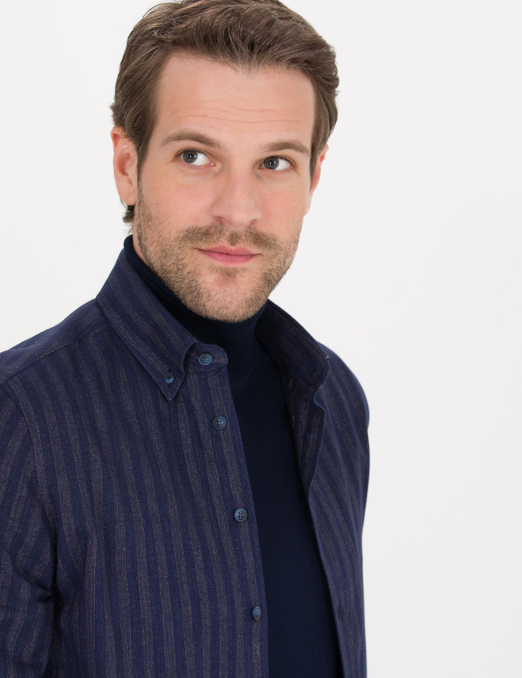 Lacivert Slim Fit Uzun Kollu G_mlek - Pierre cardin фото 4