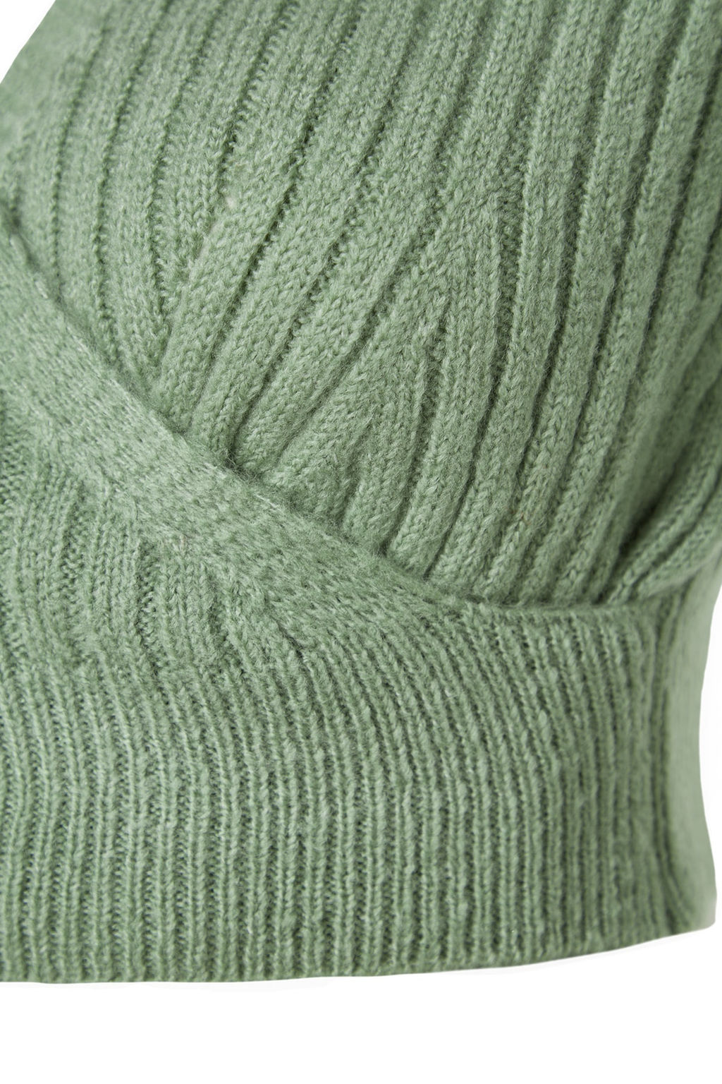 Mint Crop Yumusak Dokulu Kruvaze Triko Kazak TWOAW24KZ00381 - Trendyolmilla фото 7