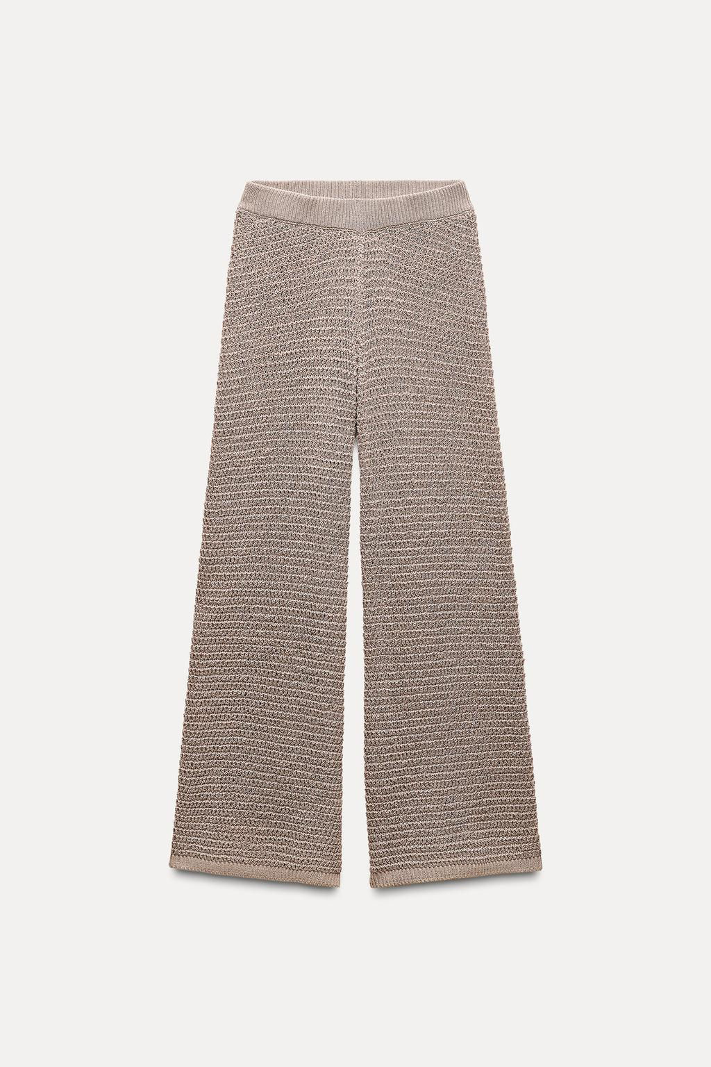 WIDE-LEG KNIT TROUSERS - Zara фото 4