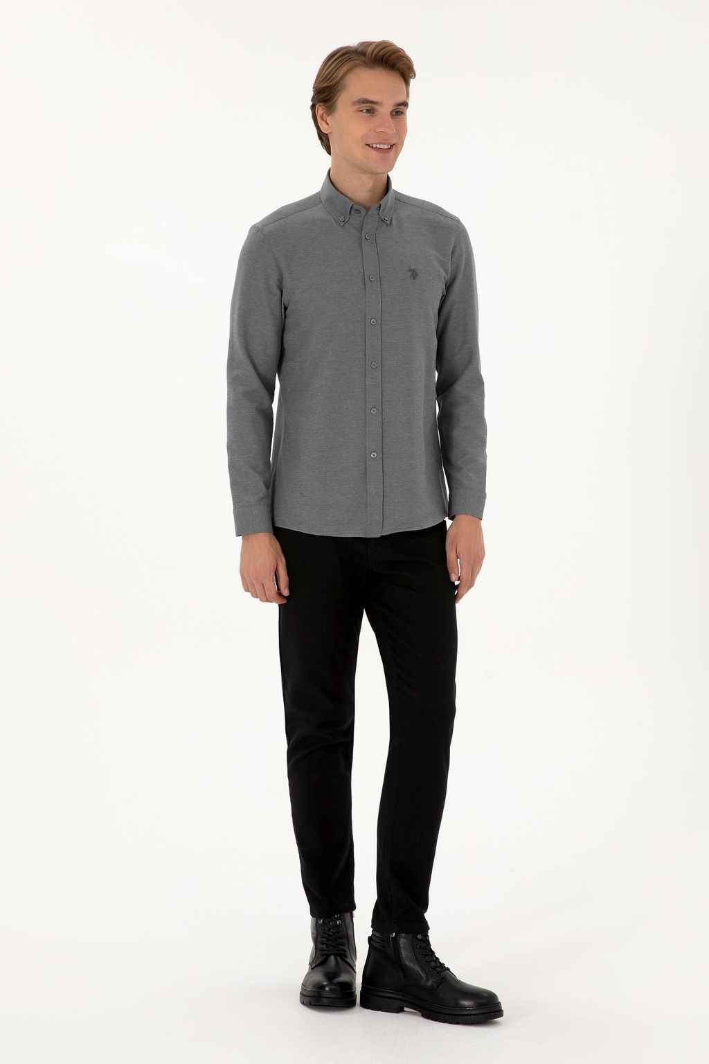 Erkek Slim Fit Siyah Kanvas / Chino Pantolon