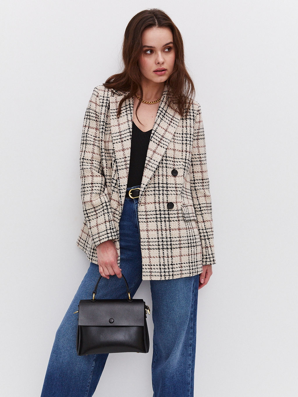 Двубортный жакет в клетку - TO BE ONE фото 3