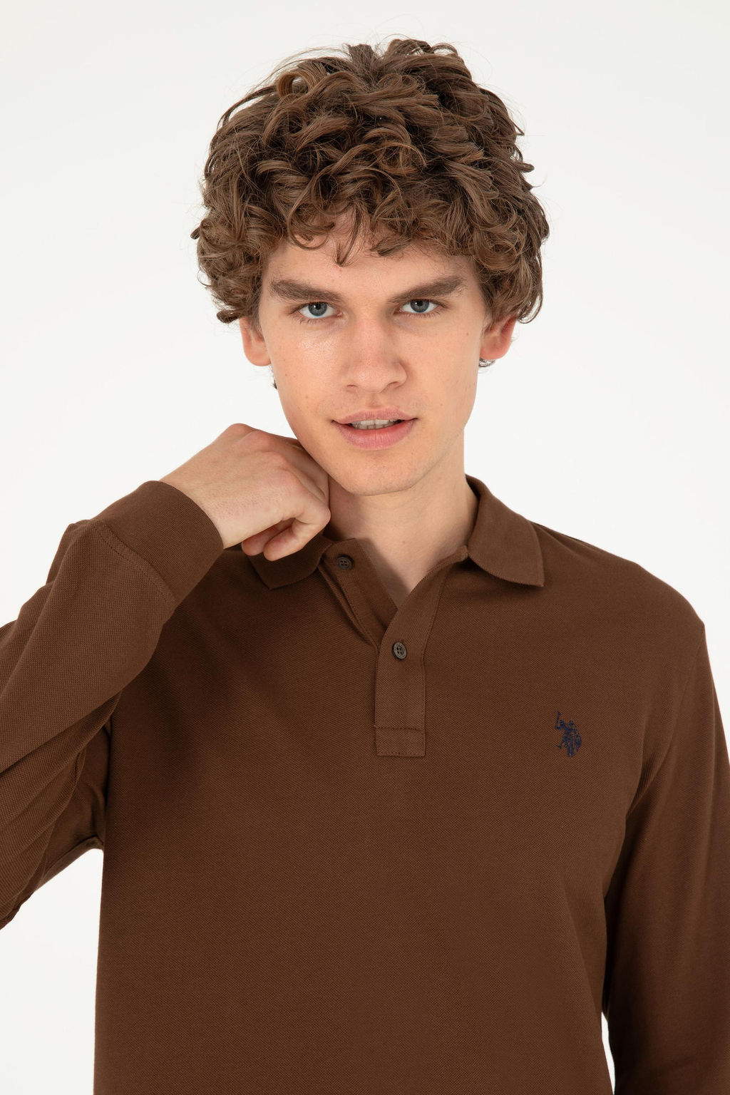 Мужской коричневый базовый свитшот - U.s. polo assn фото 2