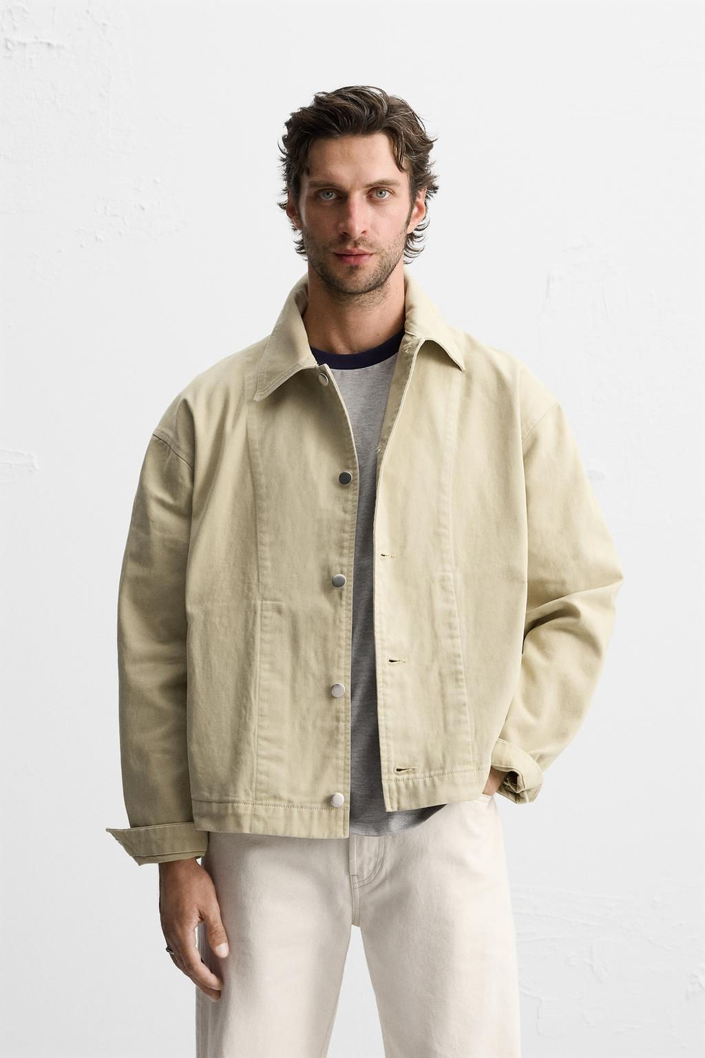 CROPPED FIT TWILL JACKET - Zara фото 2