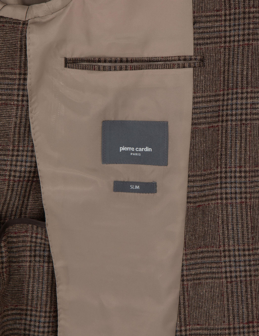Kahverengi Y_n Kar___ml_ Slim Fit Ceket