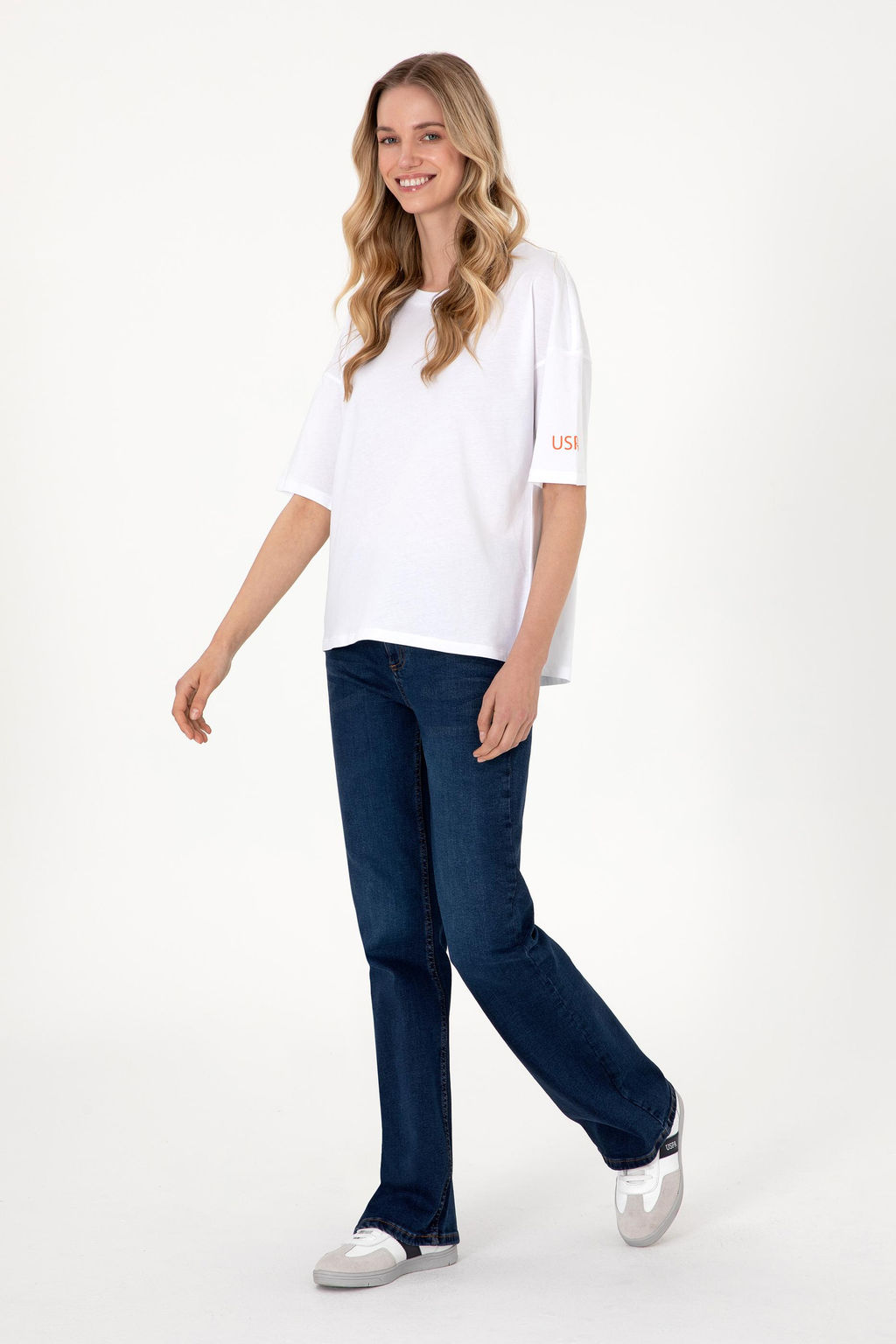 Kad_n Beyaz Oversize Bisiklet Yaka Ti__rt Sepette S_rpriz _ndirim - U.s. polo assn фото 4