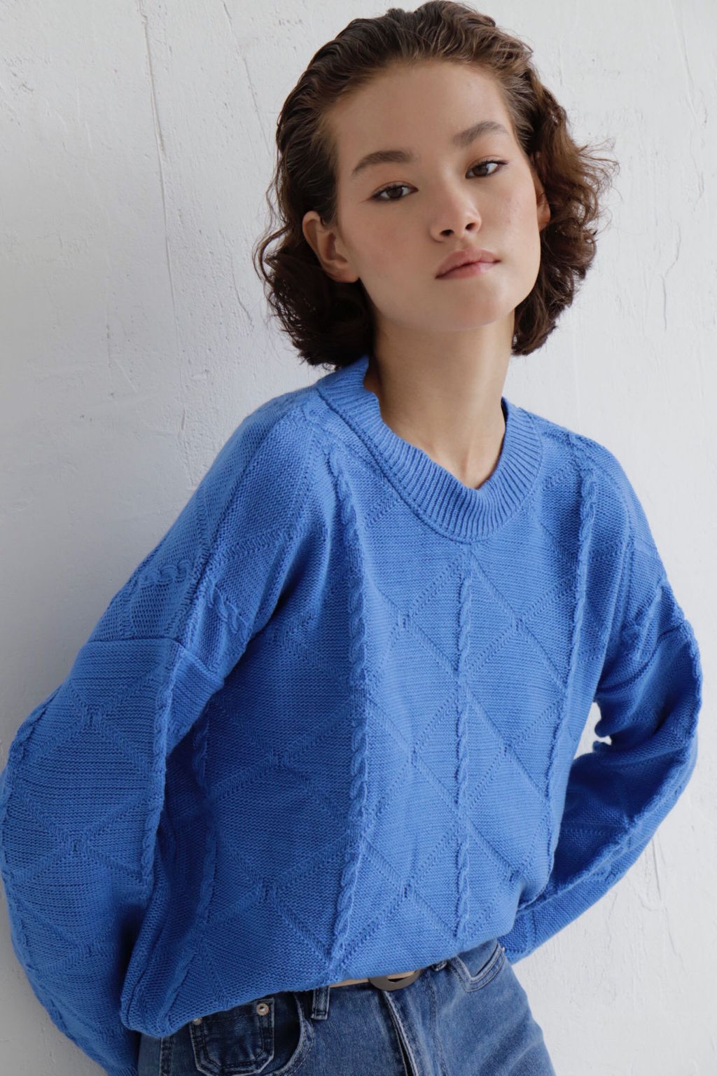 10019 Джемпер базовый голубой - Martichelli фото 9