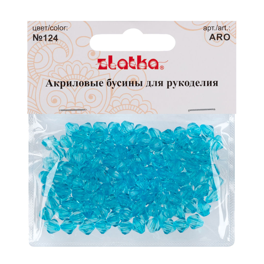 Бусина Zlatka акрил ARO 7 х 8 мм 25 г 124 голубой  фото 3