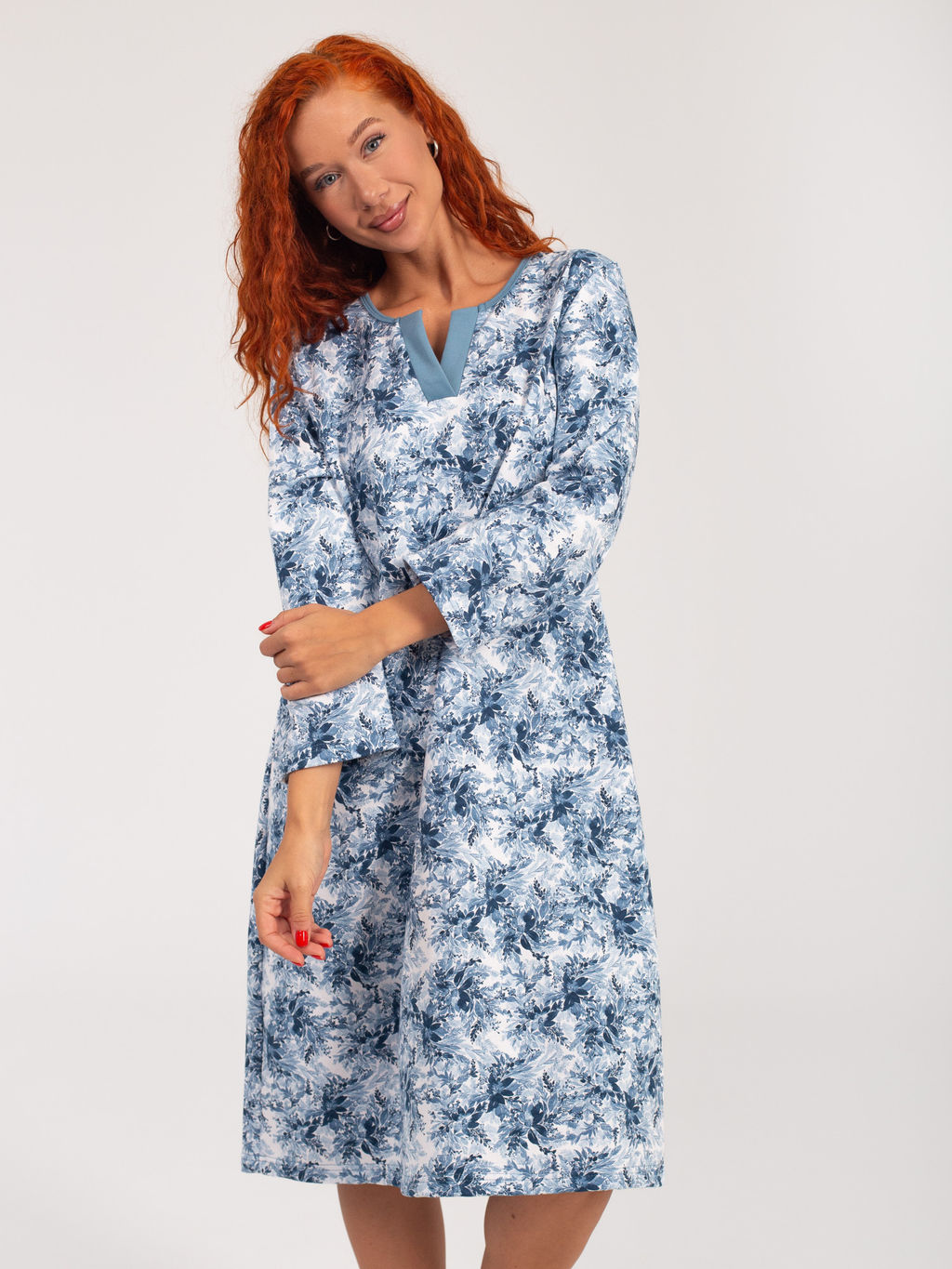 Ночная сорочка женская футер начёс МАДИНА ИНДИГО - Domtrik фото 5