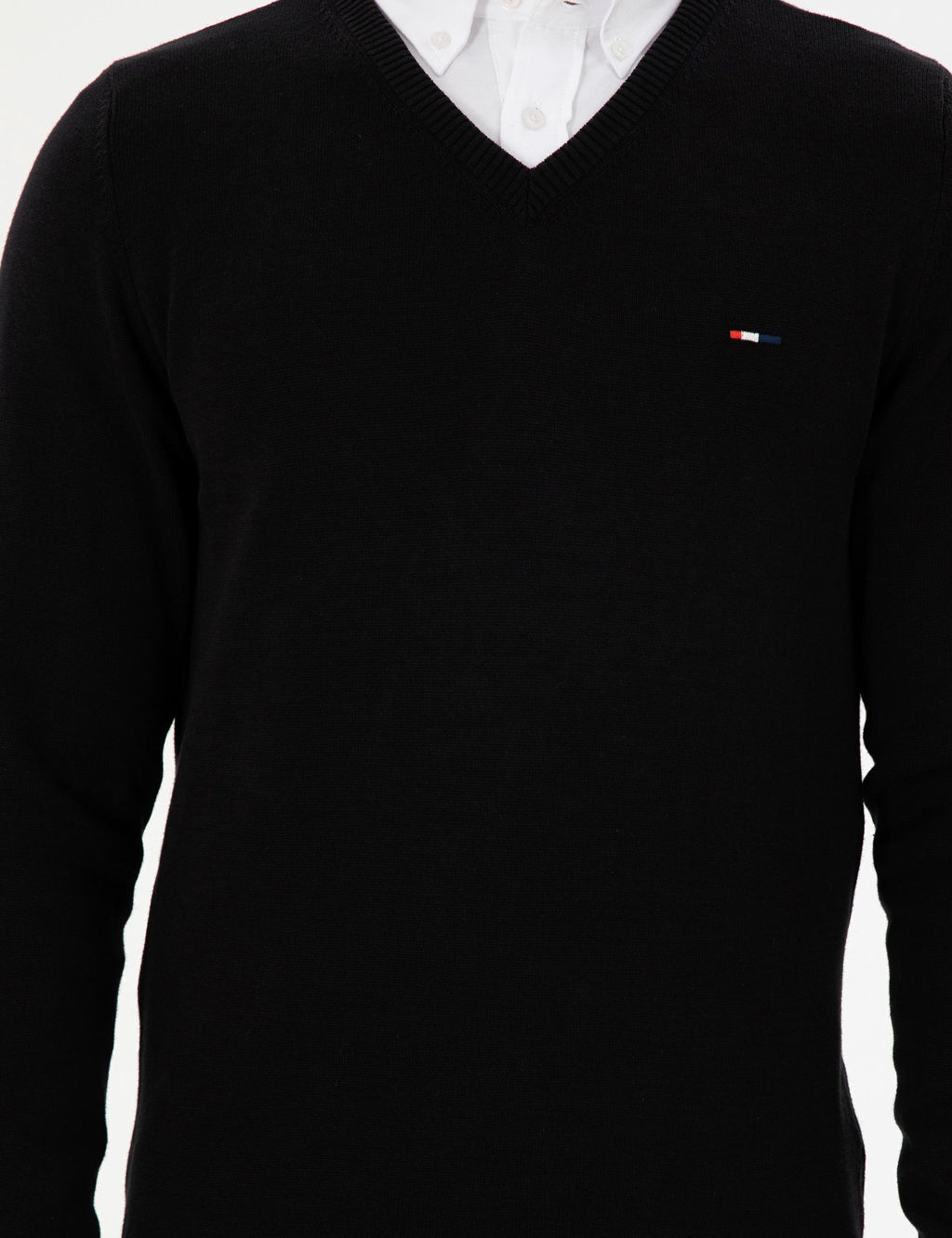 Erkek Slim Fit V Yaka Siyah Basic Kazak - U.s. polo assn фото 6