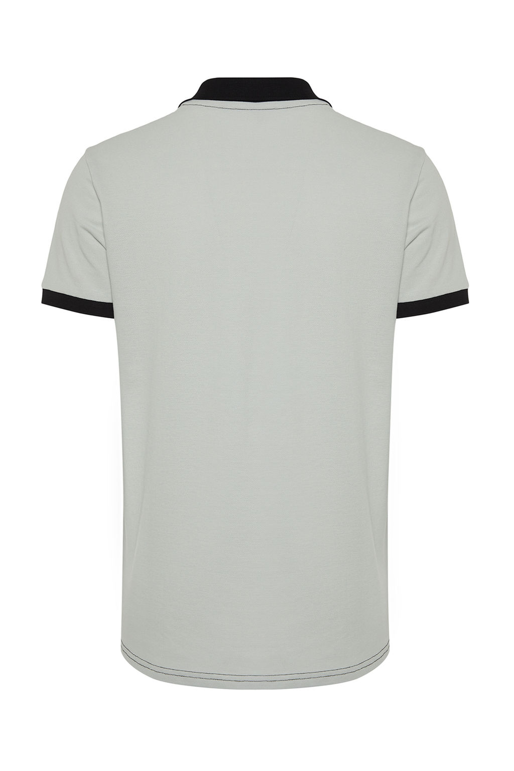 Siyah Renk Bloklu Regular/Normal Kesim %100 Pamuklu Polo Yaka T-shirt TMNSS24PO00009