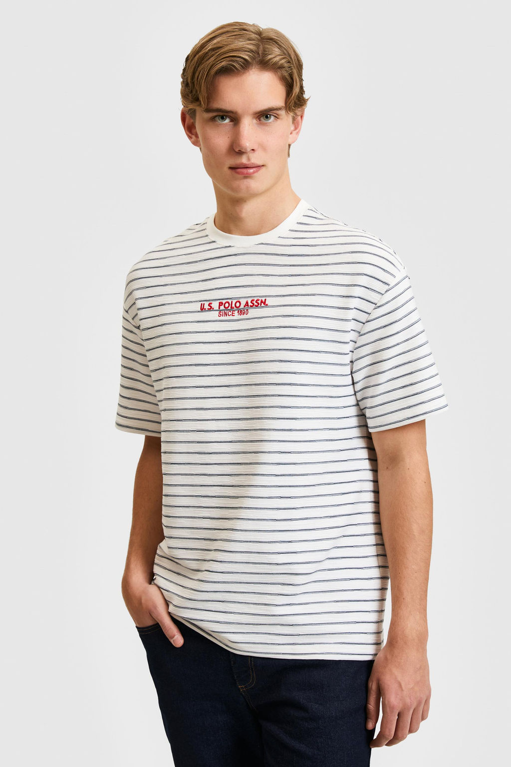 Erkek Comfort Fit Bisiklet Yaka Lacivert Ti__rt