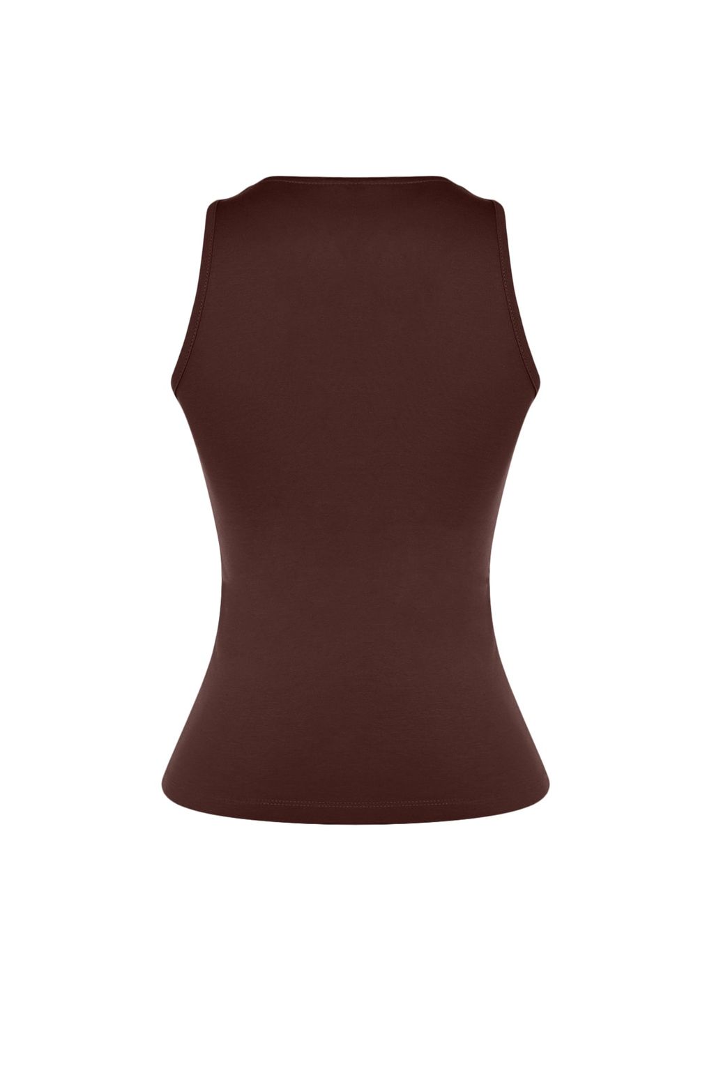 Kahverengi Pamuklu Halter Yaka Fitted/Vucuda Oturan Esnek Orme Atlet TWOSS23AL00069