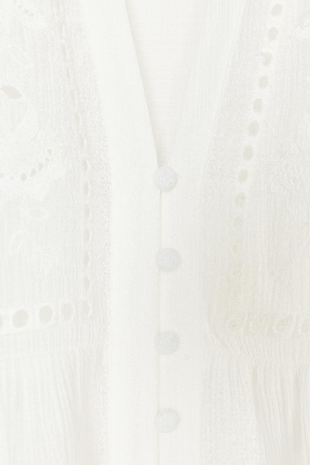 SHORT BLOUSE WITH CUTWORK EMBROIDERY - Zara фото 5
