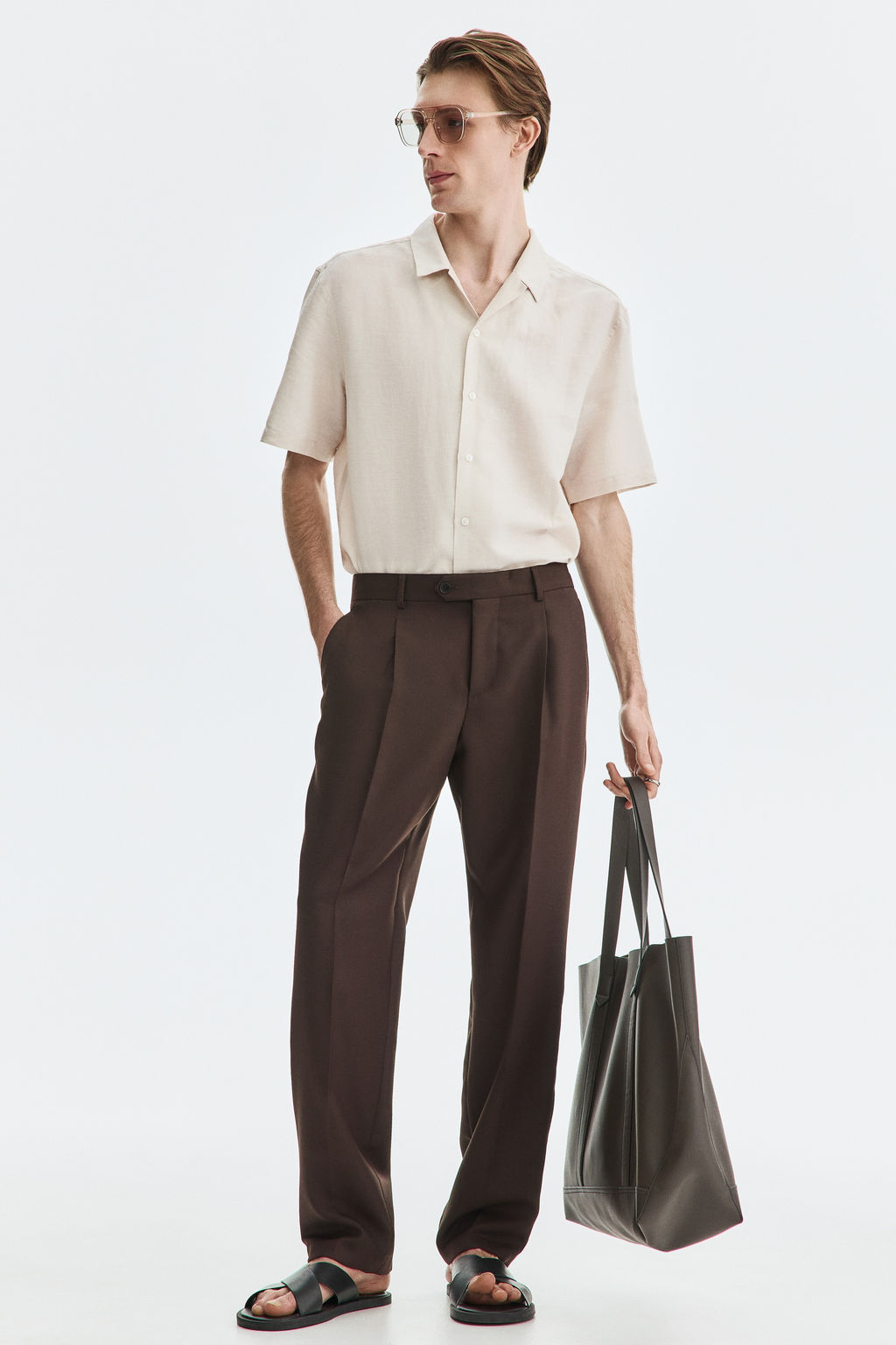 Camisa resort en mezcla de lino Relaxed Fit - H&m фото 9