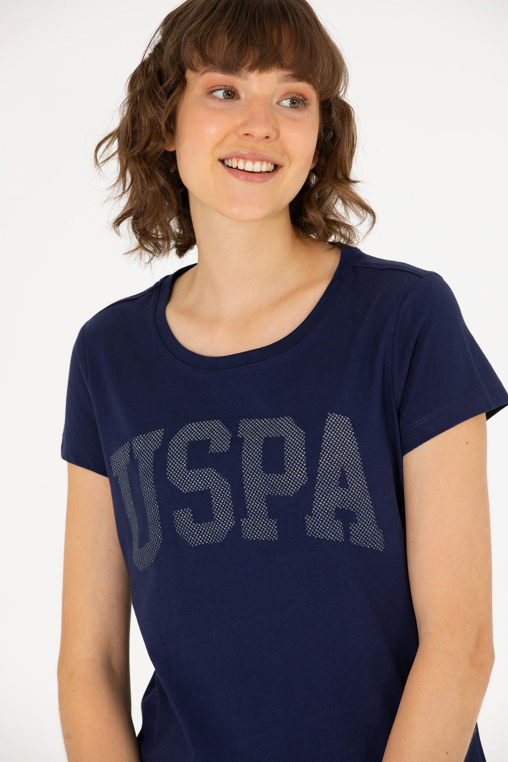 U. S. Polo Assn Женская базовая футболка темно-синего цвета с круглым вырезом - U.s. polo assn фото 16