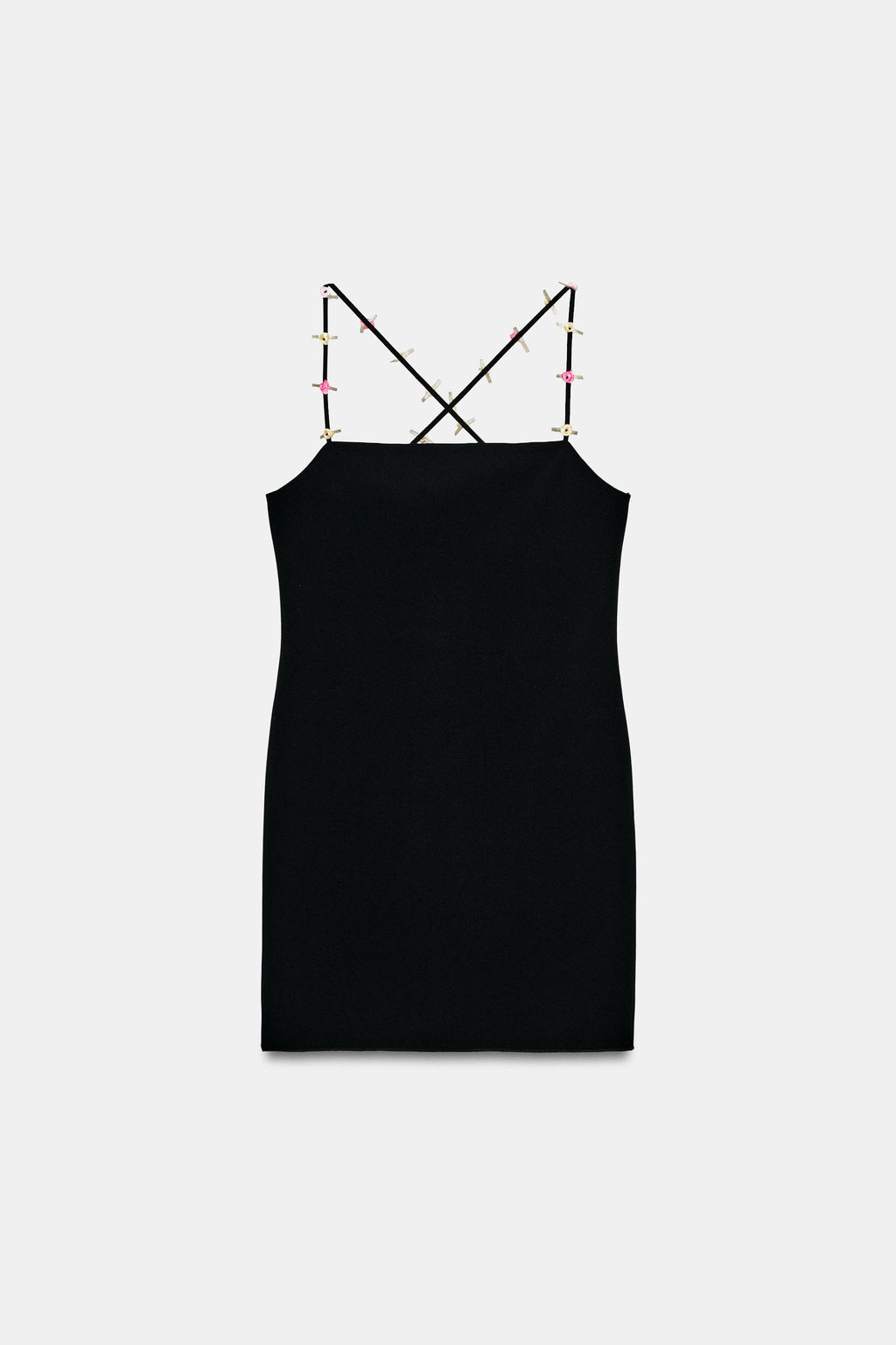 VESTIDO STRETCH TIRANTES FLORES / Negro - Zara фото 6