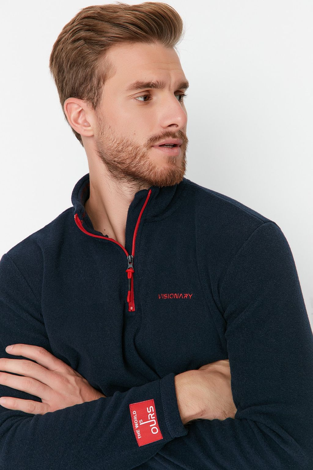 TRENDYOL MAN Lacivert Regular/Normal Kesim Fermuarl? Dik Yaka Anti-pilling Polar Sweatshirt TMNAW23SW00036 - Trendyolmilla фото 3