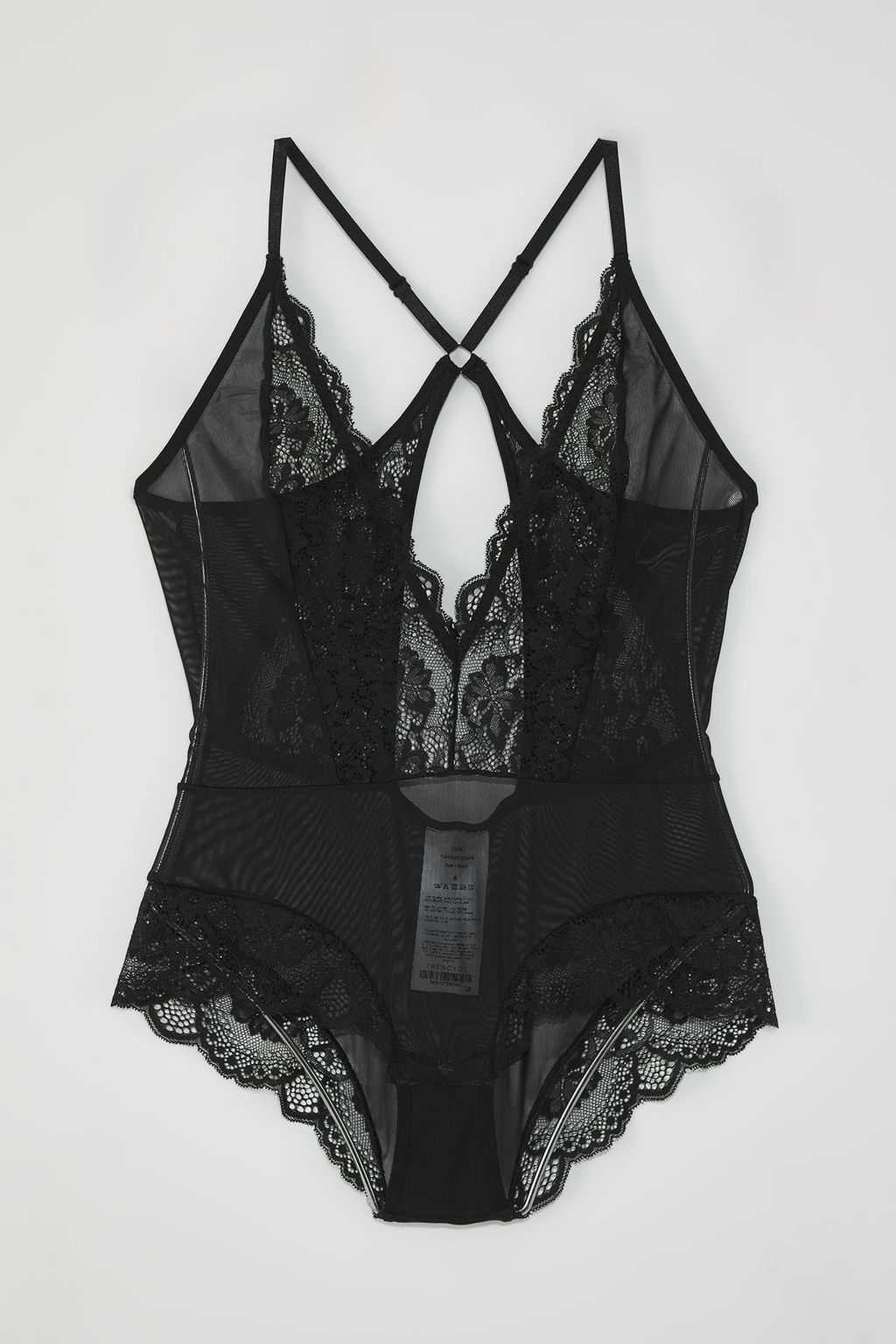 Siyah Tul Dantel Detayl? Kaps?z Orme Body THMSS25BD00008