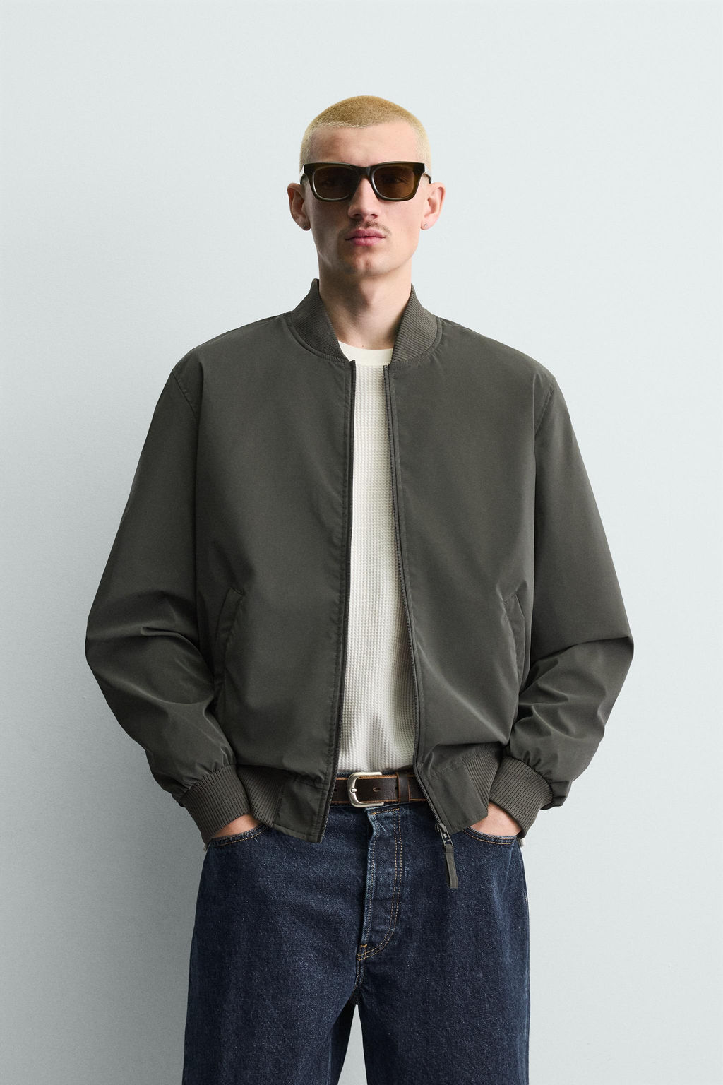 CAZADORA BOMBER T?CNICA / Verde gris - Zara фото 2