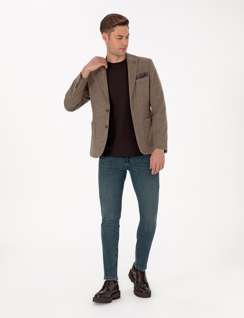 Kahverengi Slim Fit Bal_ks_rt_ Ceket