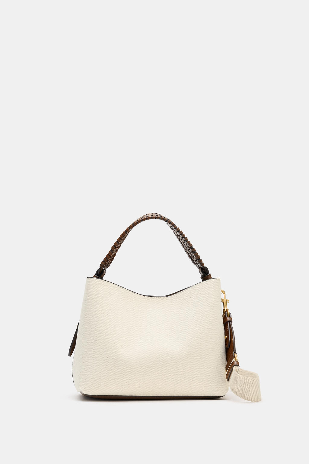 BOLSO CANVAS ASA TRENZADA / Beige claro - Zara фото 7