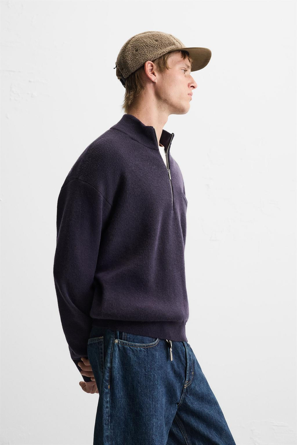 HIGH NECK QUARTER-ZIP SWEATER - Zara фото 14