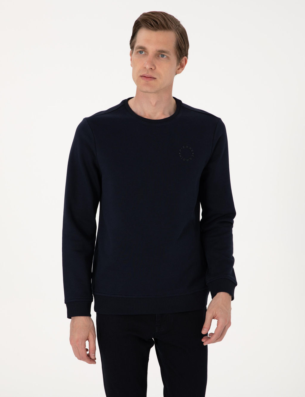 Lacivert 3 _plik Regular Fit Bisiklet Yaka Basic Sweatshirt