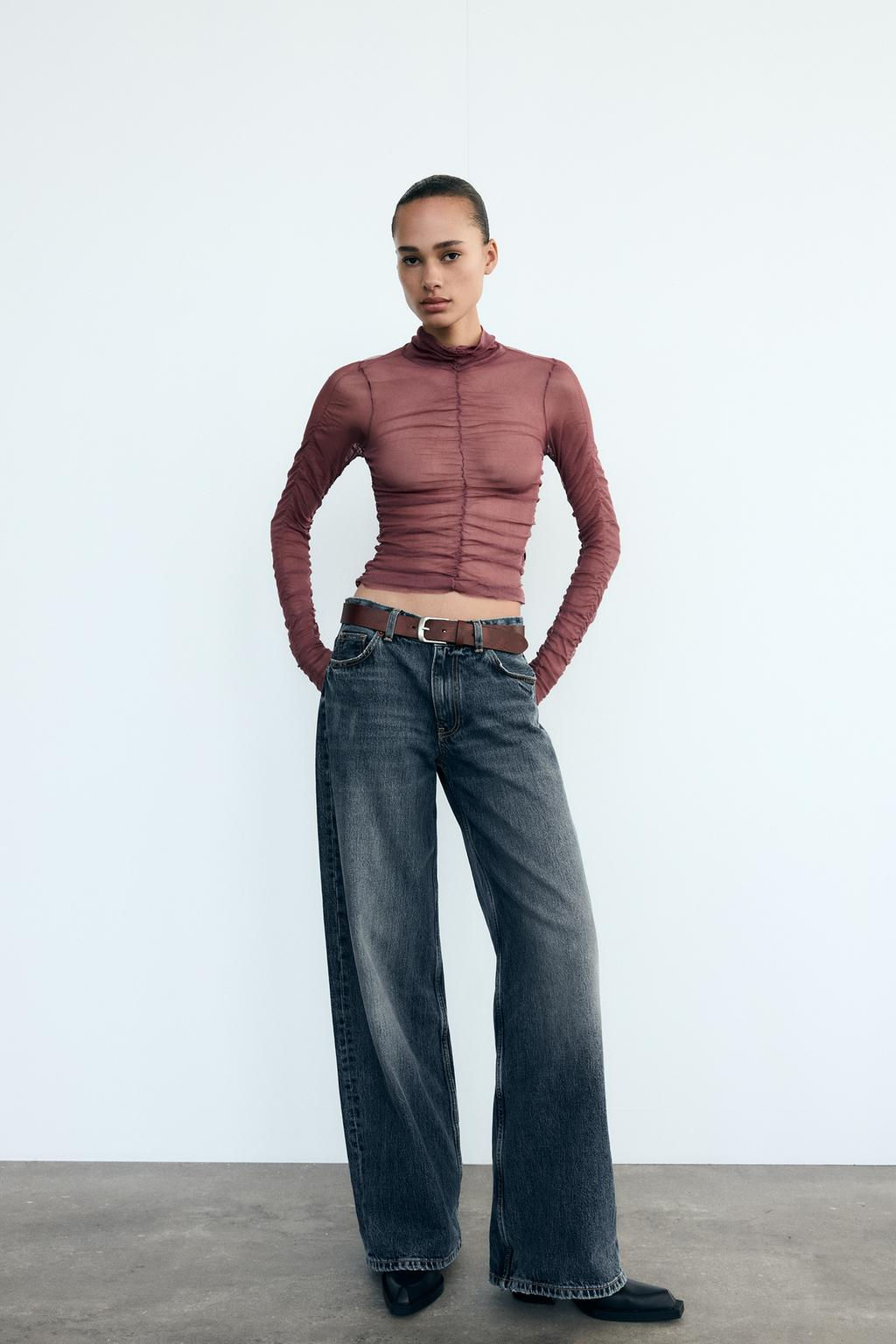 100% SILK DRAPED TOP - Zara фото 2