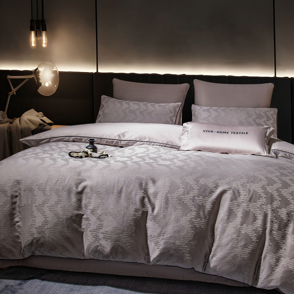 Комплект постельного белья Сатин-Жаккард Тессоро MT002 Евро 4 Наволочки