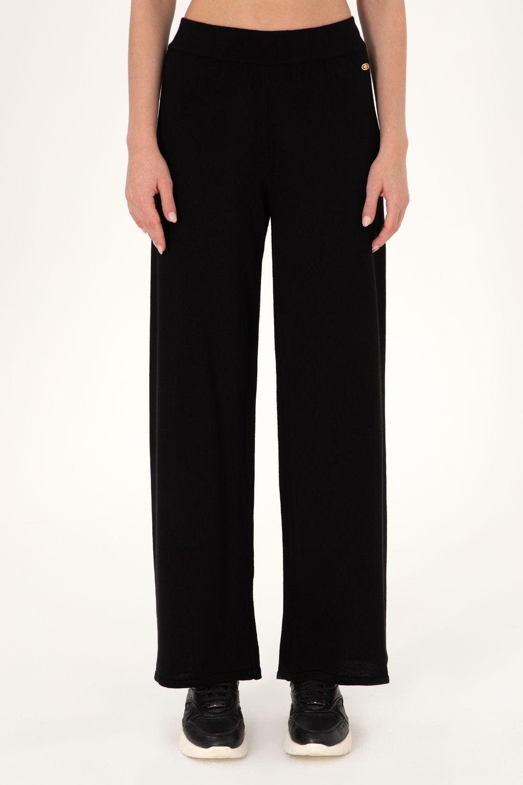 KadДn Siyah Loose Fit Triko Pantolon